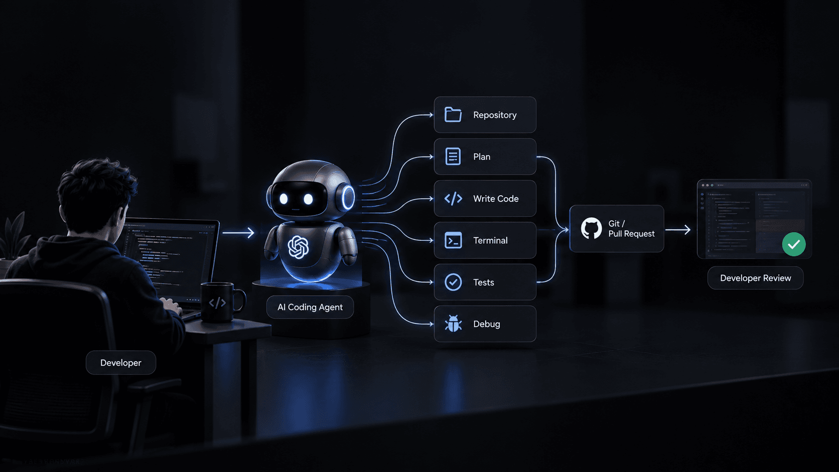AI Coding Agent Development Workflow Diagram